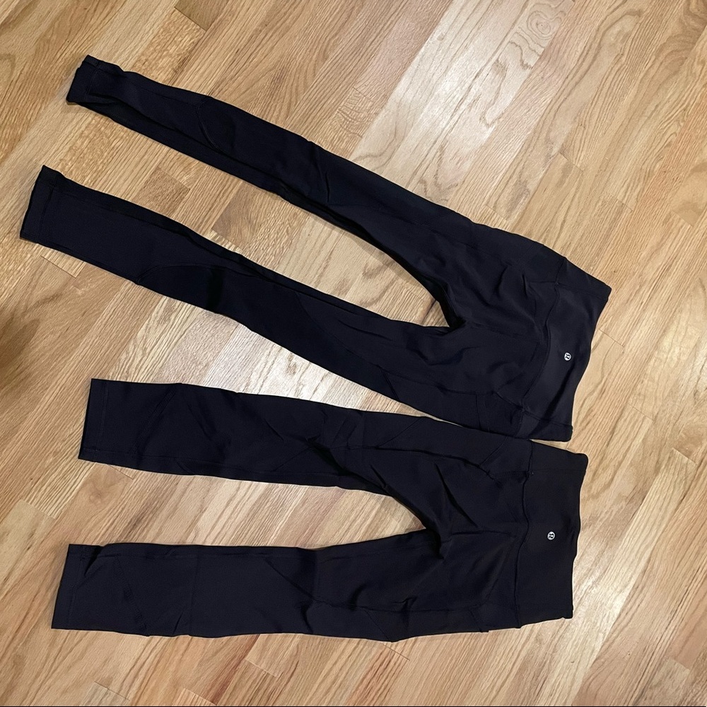 2 pairs of lululemon crop and long skinny legging